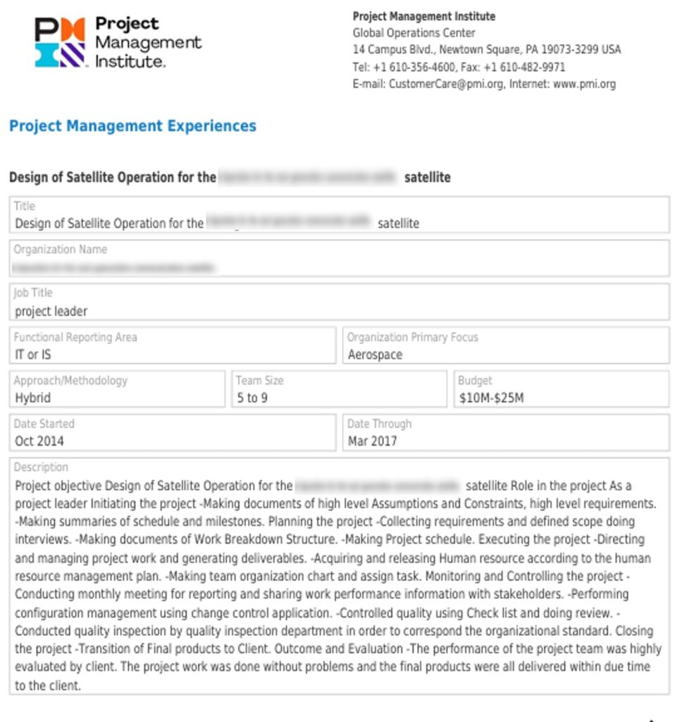 PMP Application Form