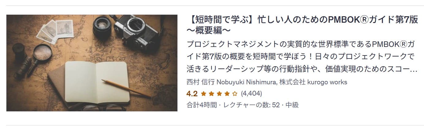 Udemy-【短時間で学ぶ】忙しい人のためのPMBOKⓇガイド第7版~概要編~