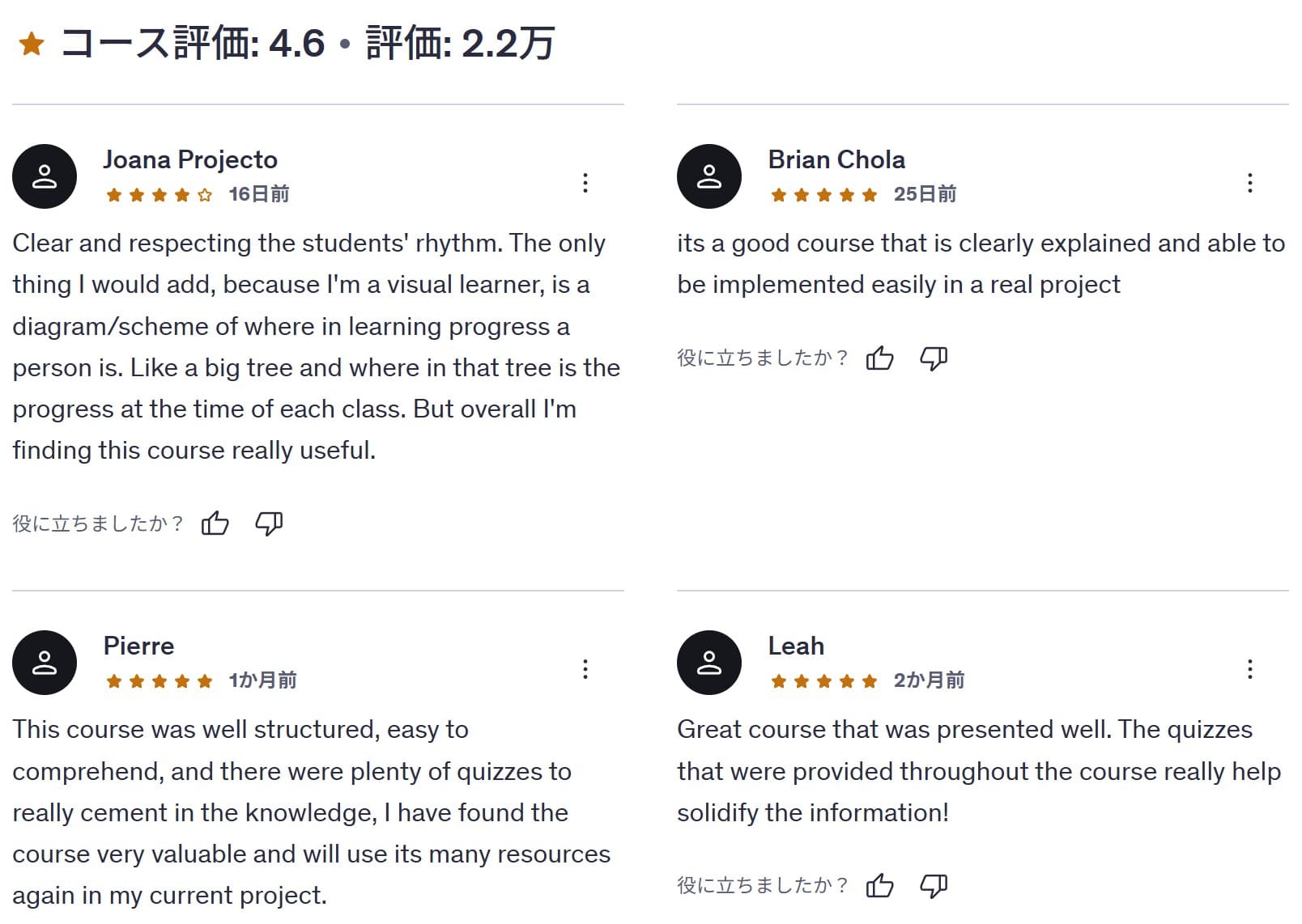 Udemy-Deeply Practical Project Management (16 PDUs)　レビューコメント