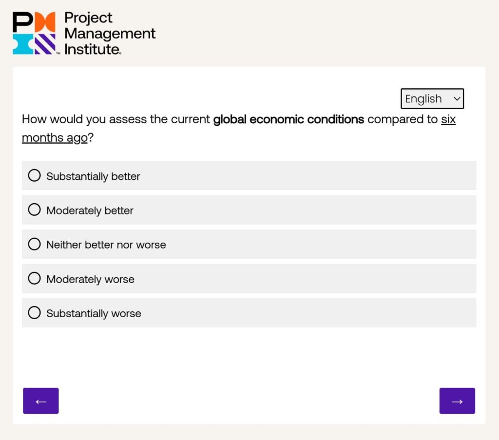 PMIアンケート調査（２）世界経済の状況について（現在）