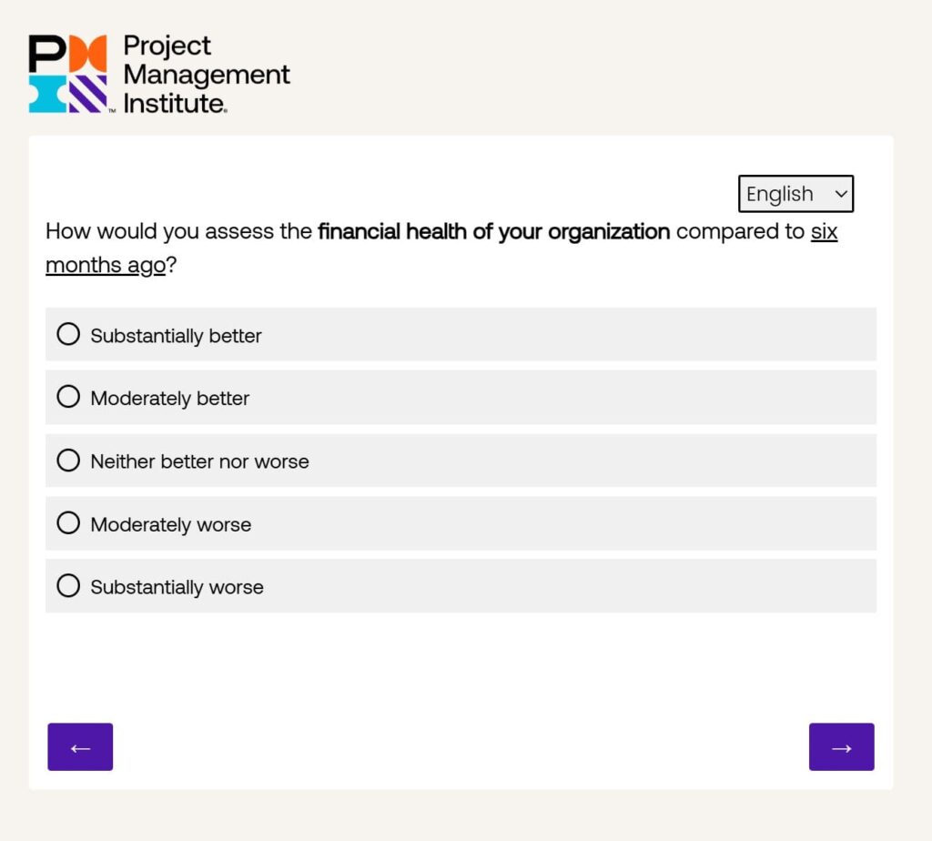PMIアンケート調査（３）組織の財務状況