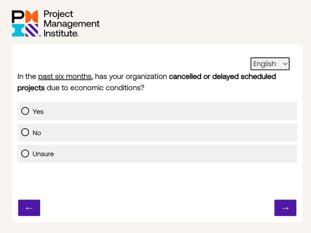 PMIアンケート調査（４）プロジェクトを中止または延期について
