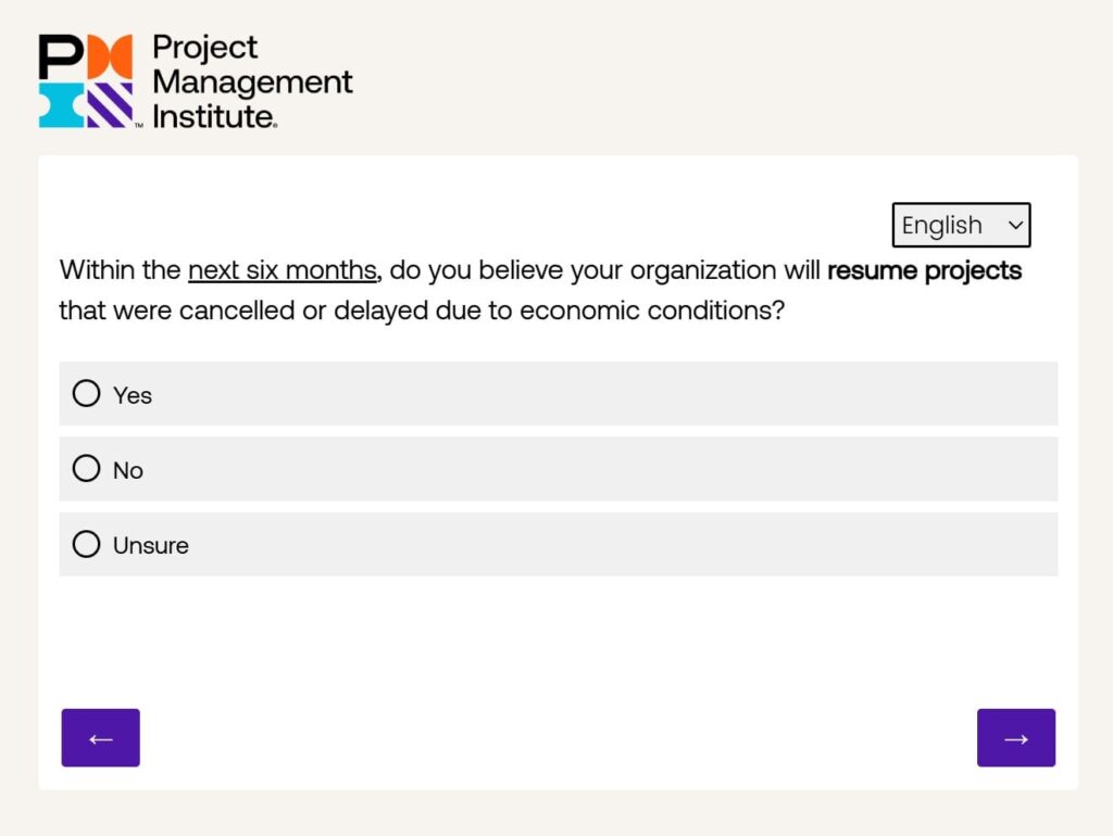 PMIアンケート調査（５）プロジェクトの再開について
