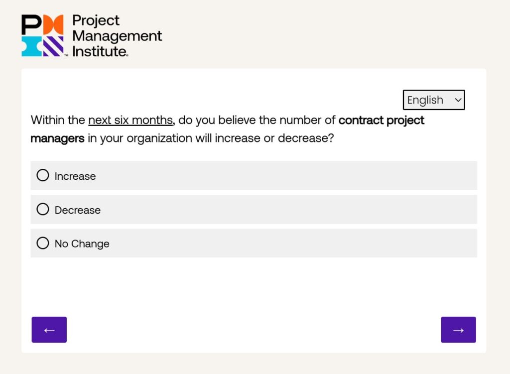 PMIアンケート調査（９）契約プロジェクトマネージャーの割合について（今後）