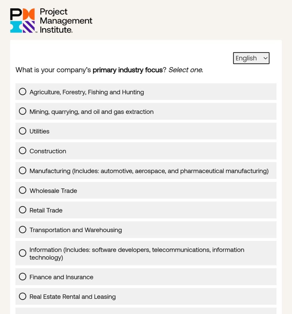 PMIアンケート調査（１７）会社の主な産業分野1
